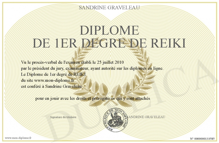 diplome reiki